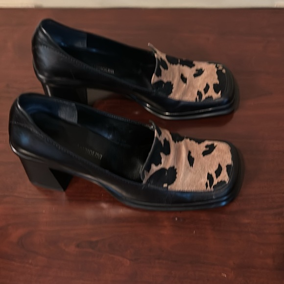 Leather Block Heels with Camel Suede Print! - Picture 4 of 10